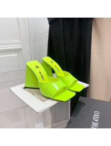 The Attico Patent High Heel Slide Sandals 10.5cm Neon Yellow 2022 