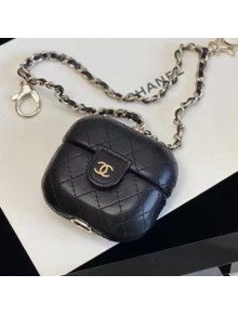Chanel Quilted Lambskin Airpods Pro Case with Chain AP1829 Black 2021