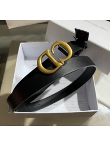 Dior Width 2cm Calfskin Belt With CD Buckle Black 01 2020