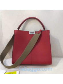 Fendi Medium Peekaboo X-Lite Bag in Red Leather 2020