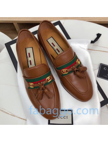 Gucci Loafer with Web and Tassel Brown 2020