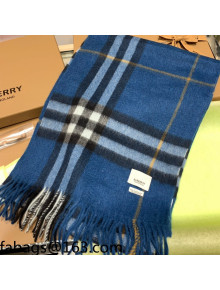 Burberry Check Cashmere Scarf 30x168cm Blue 2021 110322