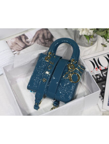 Dior Lady Dior MY ABCDior Small Bag in Ocean Blue Patent Leather With Gold Hardware 2022
