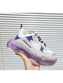 Balenciaga Triple S Clear Outsole Sneakers White/Purple/Blue 2019
