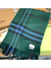 Burberry Check Cashmere Scarf 30x168cm Green 2021 110325