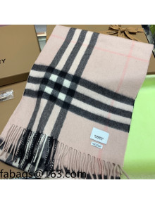 Burberry Check Cashmere Scarf 30x168cm Pink 2021 110327