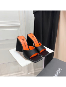 The Attico Silk High Heel Slide Sandals 10.5cm Black 2022 