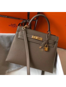 Hermes Kelly 28cm Top Handle Bag in Epsom Leather Etoupe 2020