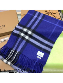 Burberry Check Cashmere Scarf 30x168cm Blue 2021 110328