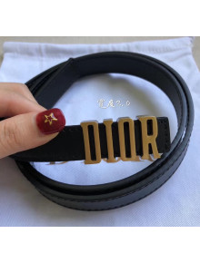 Dior Width 2cm Calfskin Belt With DIOR Buckle Black 05 2020