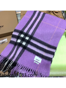 Burberry Check Cashmere Scarf 30x168cm Purple 2021 110330