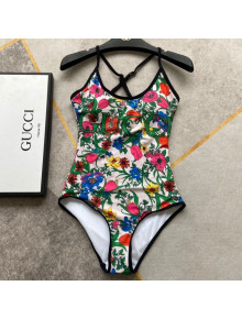 Gucci Flora Print One-Piece Swimwear 2021