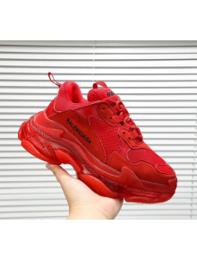 Balenciaga Triple S Clear Outsole Sneakers Red 2019