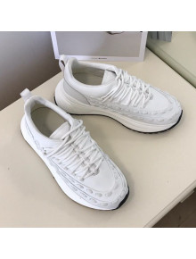 Bottega Veneta Silky Calfskin Braided Sneakers White 2019 