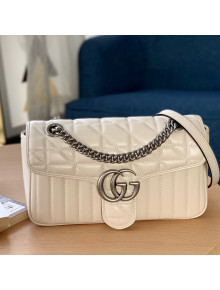 Gucci GG Marmont Geometric Leather Small Shoulder Bag 443497 White 2021