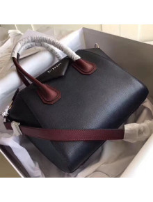 Givenchy Medium Antigona Bag in Two-tone Goatskin Black/Burgundy 2018