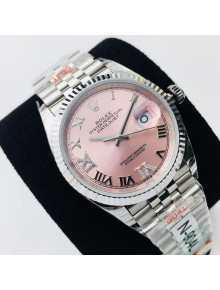 Rolex Datejust Watch 36mm Pink/Silver Top Quality