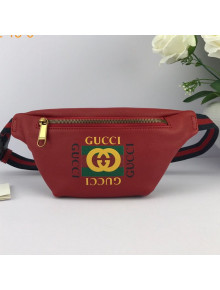 Gucci Logo Print Small Belt Bag 527792 Red 2019