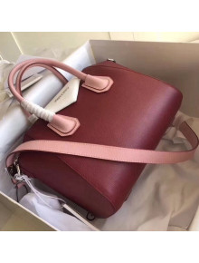 Givenchy Medium Antigona Bag in Two-tone Goatskin Burgundy/Pink 2018