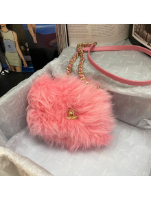 Chanel Shearling Mini Flap Bag AS2885 Light Pink 2021