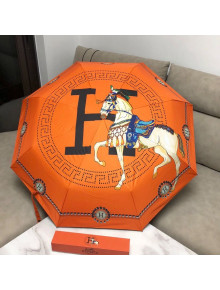 Hermes H Horse Umbrella Orange 2021 05