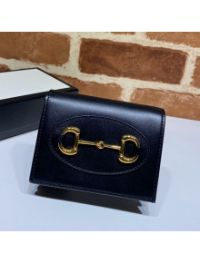Gucci Horsebit 1955 Leather Card Case Wallet 621887 Black 2021