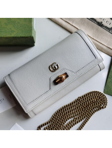 Gucci Diana Bamboo Chain Wallet 658243 White 2021