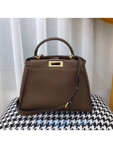 Fendi Peekaboo Iconic Romano Leather Medium Bag Brown 2020