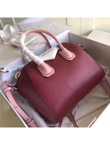 Givenchy Small Antigona Bag in Two-tone Goatskin Burgundy/Pink 2018