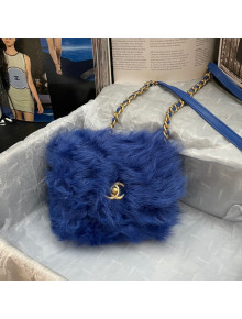 Chanel Shearling Mini Flap Bag AS2885 Blue 2021