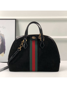 Gucci Ophidia Suede Medium Top Handle Bag 524533 Black 2021