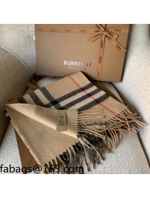 Burberry Check Cashmere Scarf 30x168cm Brown 2021 110337