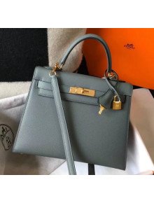 Hermes Kelly 28cm Top Handle Bag in Epsom Leather Almond Green 2020