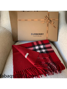 Burberry Check Cashmere Scarf 30x168cm Red 2021 110338