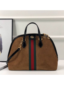 Gucci Ophidia Suede Medium Top Handle Bag 524533 Brown 2021