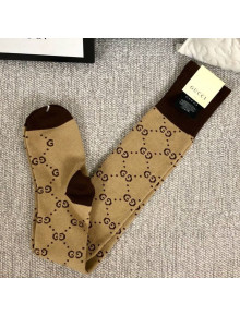 Gucci GG Cotton Over Knee Long Sock Brown 2020