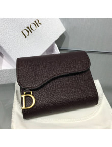 Dior Saddle Grained Calfskin Mini Flap Wallet Dark Brown 2019Dior Saddle Grained Calfskin Mini Flap Wallet Dark Brown 2019