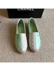 Chanel Patchwork Leather Espadrilles Green/Pink 2022