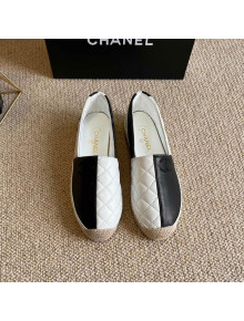 Chanel Patchwork Leather Espadrilles Black/White 2022