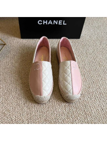 Chanel Patchwork Leather Espadrilles White/Pink 2022