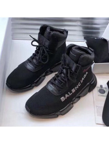 Balenciaga Triple S x Nike Stretch Knit High-top Lace-up Sneakers Black 04 2019 (For Women and Men)