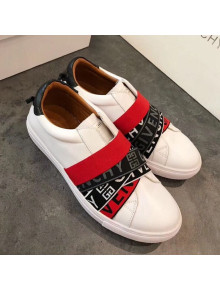 Givenchy 4G Webbing Sneakers in Leather White/Black/Red 2019