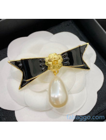 Chanel Bow and Camellia Brooch CH20112603 Black/Gold 2020