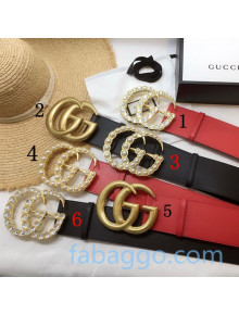 Gucci Leather Belt 70mm with Double G Buckle 6 Colors 2020
