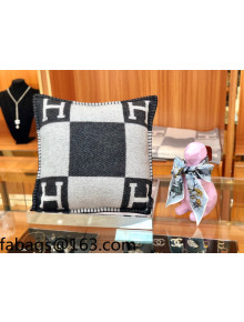Hermes Avalon Wool Pillow 45x45cm Black 2021 110215