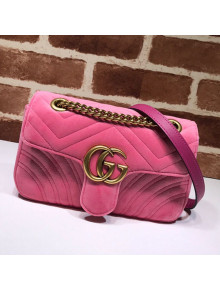 Gucci Velvet GG Marmont Mini Bag 446744 Light Pink 2021