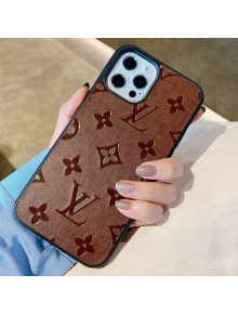 Louis Vuitton Monogram Leather iPhone Case Dark Brown 2021