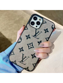 Louis Vuitton Monogram Leather iPhone Case Grey 2021