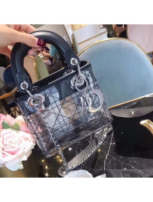 Dior PVC & Leather Mini Lady Dior Bag Black 2018
