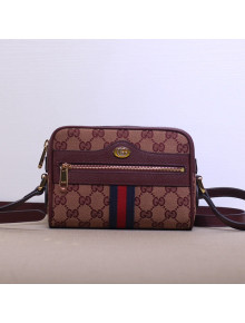 Gucci Ophidia GG Canvas Mini Bag with Web 517350 Beige/Burgundy 2021